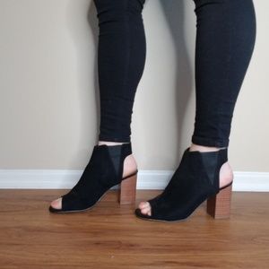 New Look Suede Ankle Booties with Cut Outs